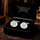 Handmade 925 Sterling Silver David Engraved Round Cufflinks Pair